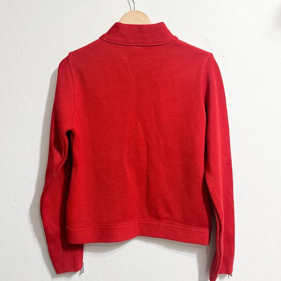 Bogner Fire Ice Jacket Womens Medium Full Zip Knit Red Wool Blend Ski Snow - Picture 2 of 8